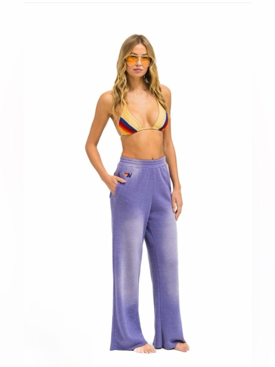 Aviator Nation Pants - Aviator Nation Faded Grape Essential Wide-Leg Sweatpants